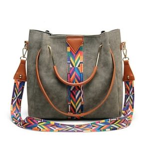 GREY 2 IN 1 HAND BAG WITH TAN AND COLORFUL STRAPS.(KELOLA DS)BRAND 33'31…